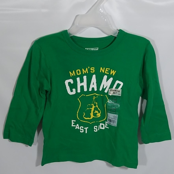 Boys Long Sleeve Tee Top Oshkosh B'gosh 24M Green - Picture 1 of 8